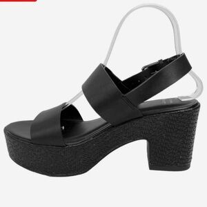 Barely worn platform heel sandals with memory foam insoles